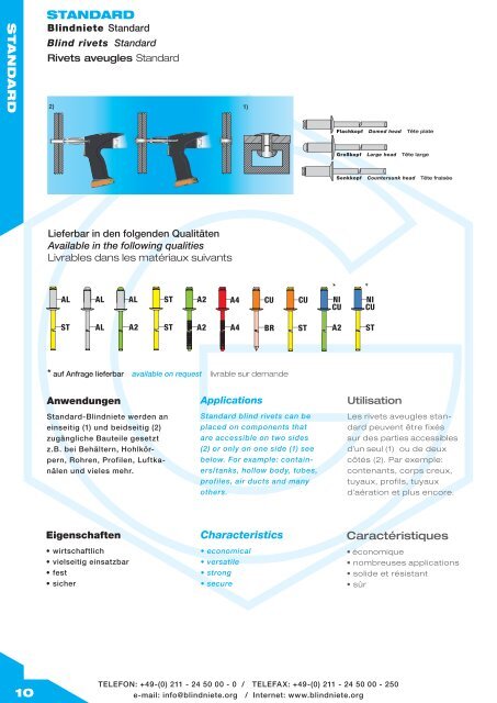 technique des rivets - Blindniete.org