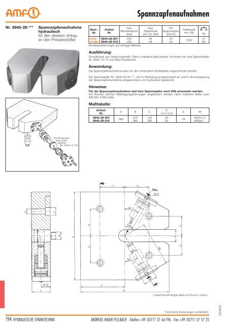 Hydraulische Spanntechnik - Schroers-Werkzeuge