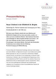 Download Pressemitteilung - Eifelklinik St. Brigida
