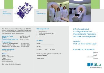 KliLu PET/CT: Cholin-PET - Klinikum Ludwigshafen