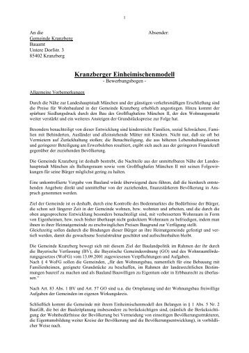 Kranzberger Einheimischenmodell - Gemeinde Kranzberg
