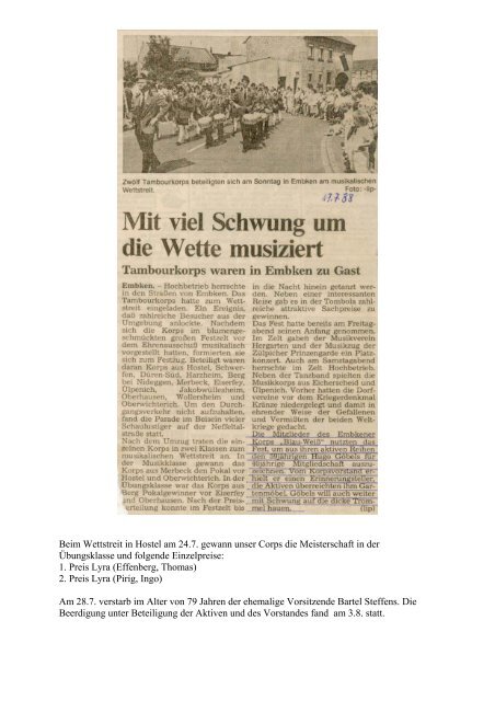 1988 Das Spieljahr 1988 begann am 13.1. in Wollersheim mit der ...