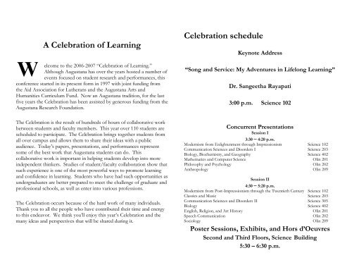 Celebration of Learning - Augustana College