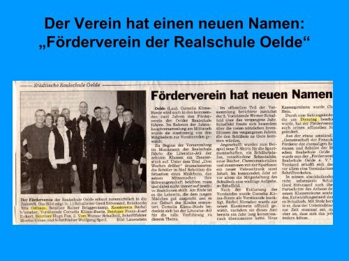 20 Jahre Förderverein - Städtischen Realschule Oelde