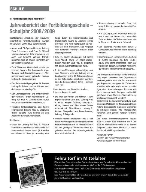 vermischtes - Gemeinde Fehraltorf