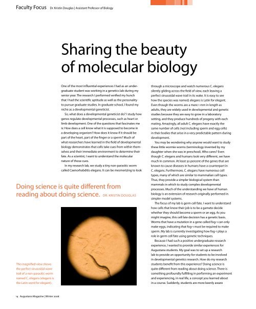 Sharing the beauty of molecular biology - Augustana College
