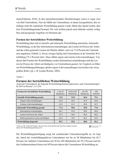 7. IW-Weiterbildungserhebung - Institut der deutschen Wirtschaft Köln