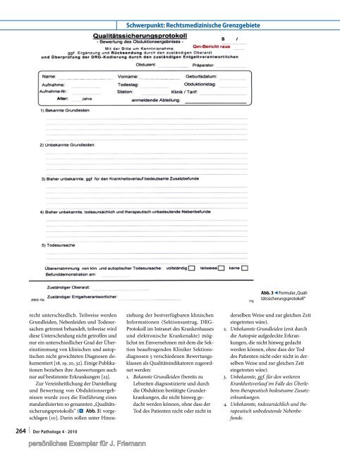 Friedmann Obduktion - Pathologie