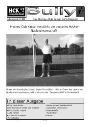 In dieser Ausgabe - Hockey-Club Kassel