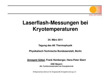 Laserflash-Messungen bei Kryotemperaturen