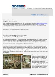 Goebel Newsletter 02 2007 - Goebel Schneid