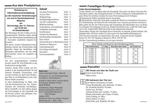 Februar / März 2006 - Evangelisch-reformierte Kirchengemeinde ...