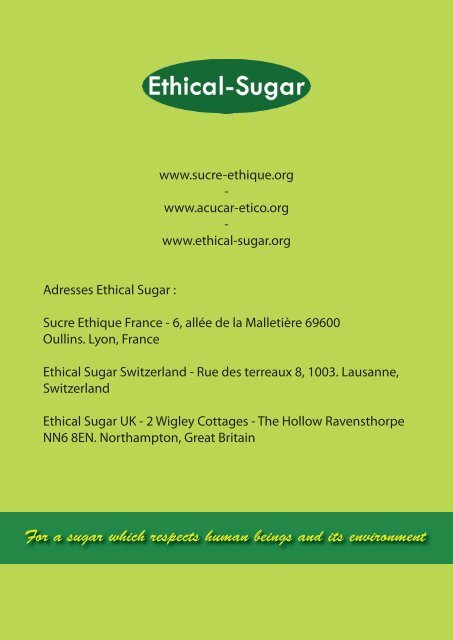 Status report on sugar cane agrochemicals ... - Sucre Ethique