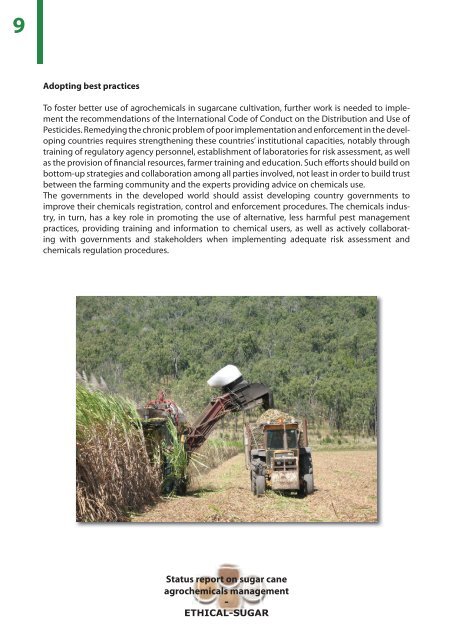 Status report on sugar cane agrochemicals ... - Sucre Ethique