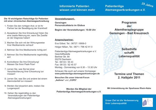 Programm der Atemtherapiegruppe Gensingen - Bad Kreuznach ...