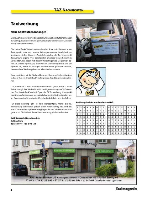 Wir setzen auf Qualität und Service - Taxi-Auto-Zentrale Stuttgart