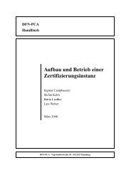 Teil I Aufbau und Betrieb einer Zertifizierungsinstanz - DFN-CERT