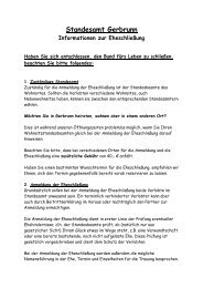 Informationen aus dem Standesamt zum Thema Eheschließung