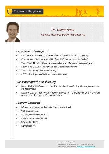 Dr. Oliver Haas - Corporate Happiness