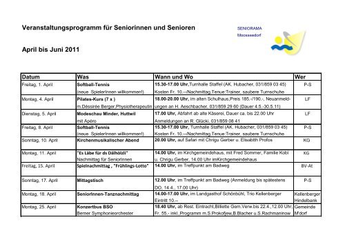 Veranstaltungsprogramm für Seniorinnen und Senioren April bis ...