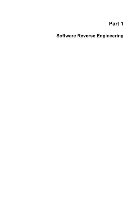 Reverse Engineering – Recent Advances and Applications