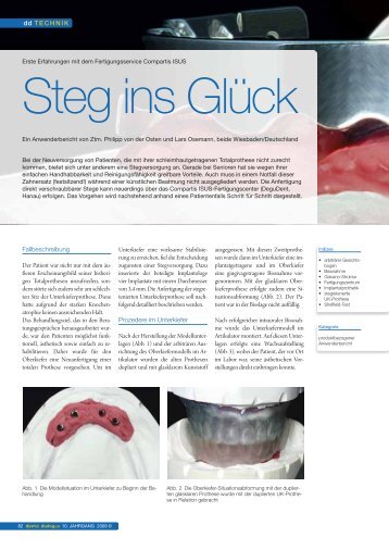 Steg ins Glück - Dentalplus Lab