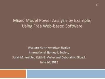 Mixed Model Power Analysis by Example: Using Free - Sample Size ...
