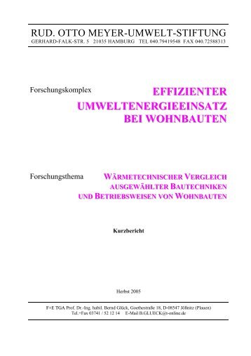 Kurzbericht_Wohnbauten - Prof. Dr. Bernd Glück