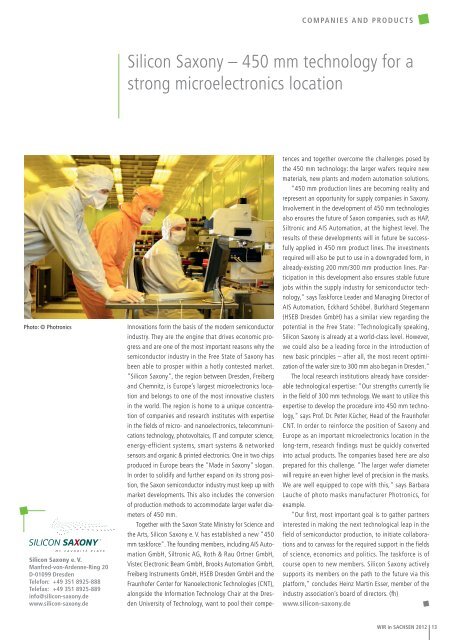 Wir in Sachsen 2012 - Wirtschaftsjournal