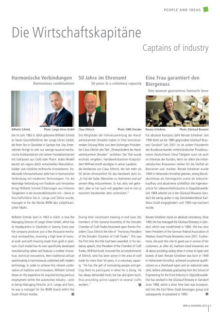 Wir in Sachsen 2012 - Wirtschaftsjournal