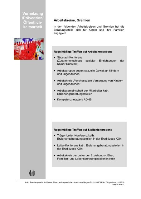 tätigkeitsbericht 2010 A4 vorlage für pdf - Köln-Vernetzt