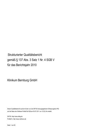 Qualitätsbericht 2010 - Krankenhausverzeichnis :: Sachsen-Anhalt