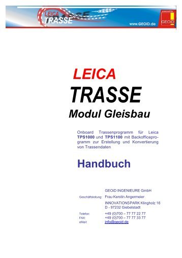 Modul Gleisbau Handbuch - GEOiD