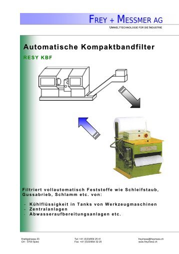 Automatische Kompaktbandfilter RESY KBF - Frey + Messmer AG