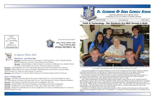 Quarterly Newsletter - St. Catherine School