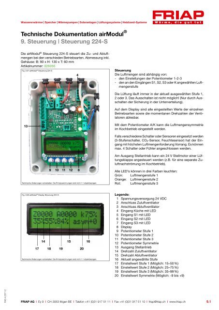 Technische Dokumentation airModul 9. Steuerung ... - Friap AG