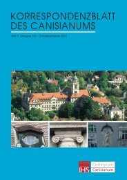 KORRESPONDENZBLATT DES CANISIANUMS