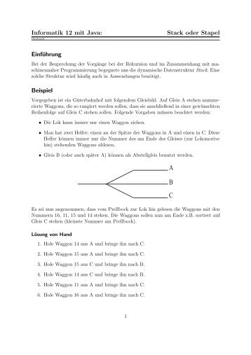 Informatik 12 mit Java: Stack oder Stapel Einführung Beispiel