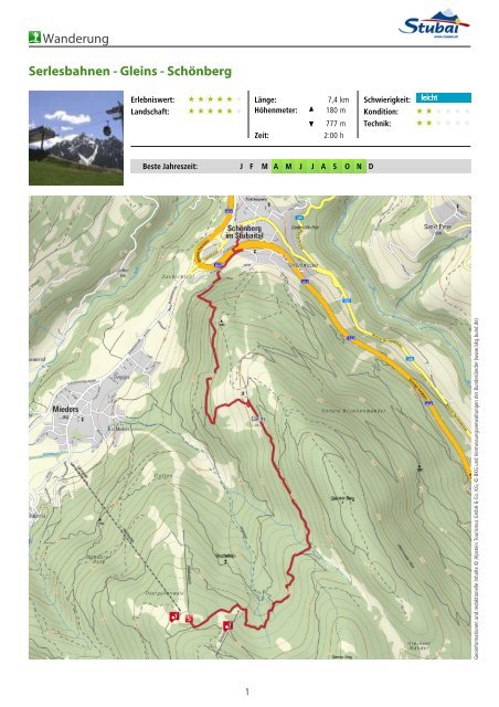 Wanderung Serlesbahnen - Gleins - Schönberg - Tirol