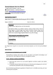37. Sitzung 09.12.2008.pdf - Gemeinde Arzl im Pitztal - Land Tirol