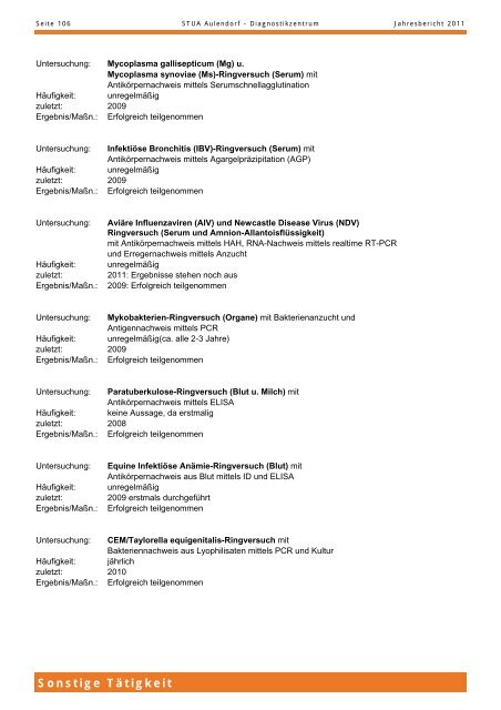 TIERGESUNDHEIT UND VERBRAUCHERSCHUTZ - STUA Aulendorf