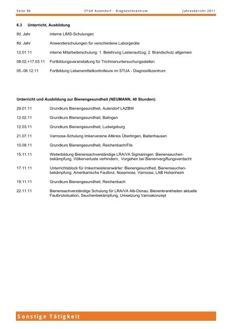 TIERGESUNDHEIT UND VERBRAUCHERSCHUTZ - STUA Aulendorf