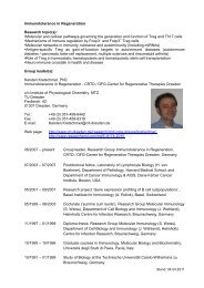 Immunotolerance in Regeneration Research topic(s) - Universitäts ...