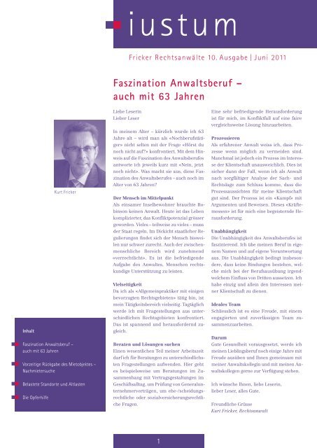 Faszination Anwaltsberuf – auch mit 63 Jahren - Fricker ...