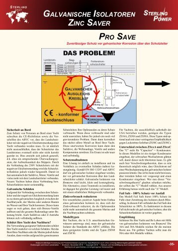 galvanische isolatoren zinc saver pro save - Sterling Power Products