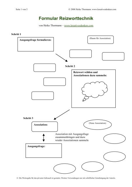 Formular Reizworttechnik - Kreativesdenken.com