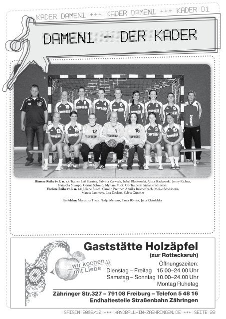 TsV al. zähringen handball – saisOn 2009/2010 - TSV Alemannia ...