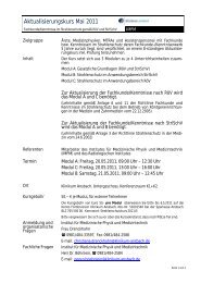 Aktualisierungskurs Mai 2011 - Klinikum Ansbach