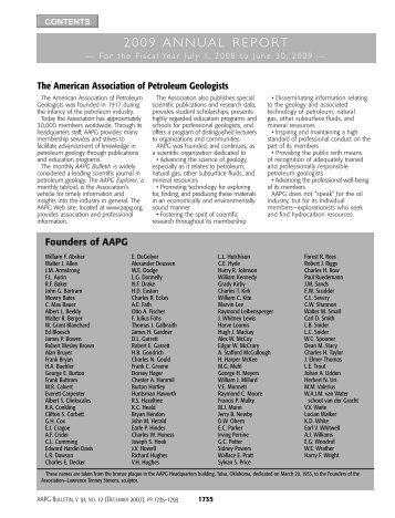 2009 Annual Report - American Association of Petroleum Geologists