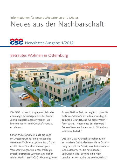 Newsletter 1-2012 - GSG Oldenburg